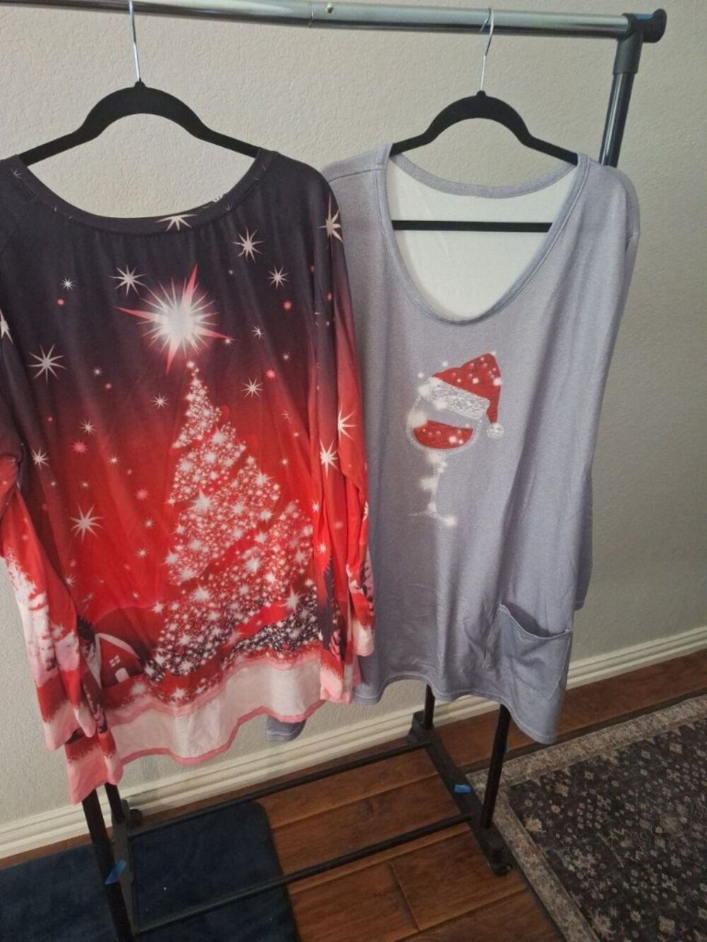 Set of 2 Women's Festive Christmas Long Sleeve Tunics 5XL